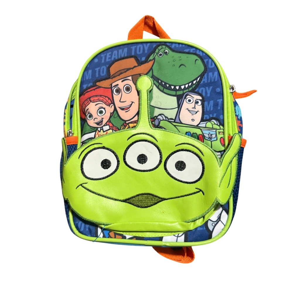 Disney Toy Story Mini Backpack Toddler Kids Blue Green Alien 2023 10 Inch
